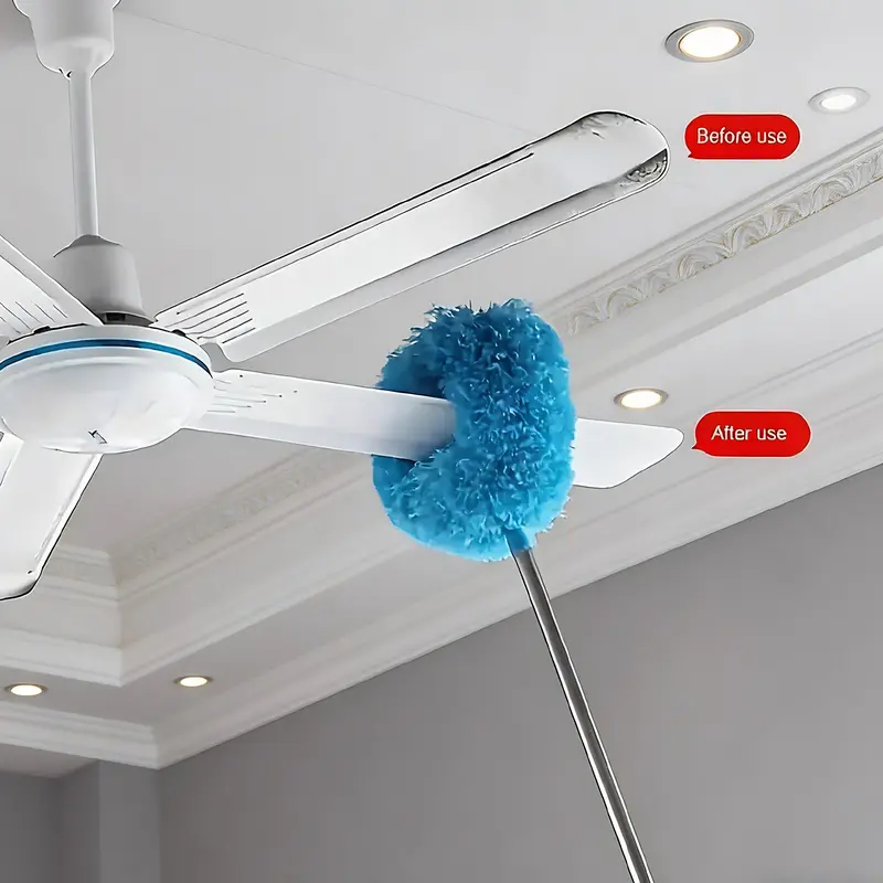 Extendable Microfiber Duster with Long Handle, Multi-Purpose Cleaning Brush for Ceiling Corners, Blinds, Air Vents, High Shelves and Car Interior