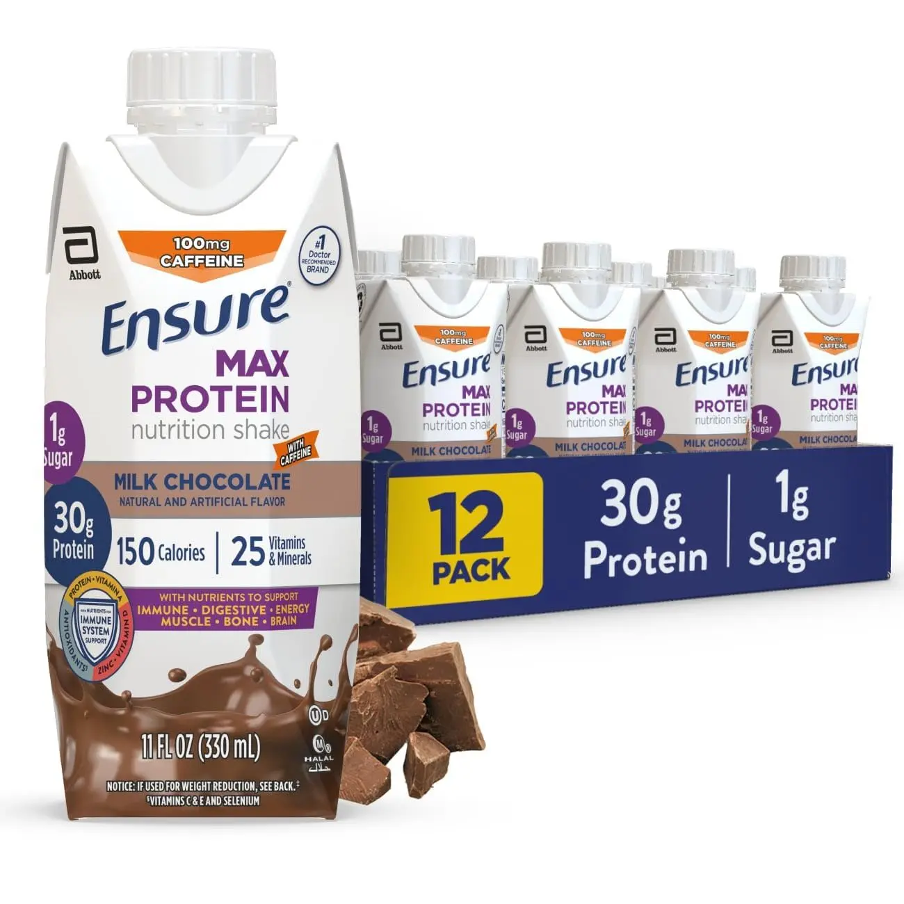 Milk Chocolate with Caffeine / 11 Fl Oz (Pack of 12)