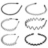 Women's 6-Count Adjustable Elastic Headband Set - Metal Zig Zag, Textured Twist Designs with Comb, Waterproof 14x12 cm Casual Sports Styling Headbands, Female Adult Accessories, Hair Tools, Ideal Gift