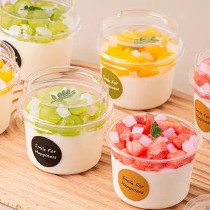 Reusable Cake Cups with Lids, Secure Lids, Durable Yogurt Coconut Milk Pudding Oat Cups, Transparent Dessert Cups for Cakes, Mousse, Cupcakes, Ice Cream