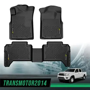 3pcs Floor Mats All Weather Car Liners TPE Fit For 2005-2015 Toyota Tacoma Double Cab Upgraded Version