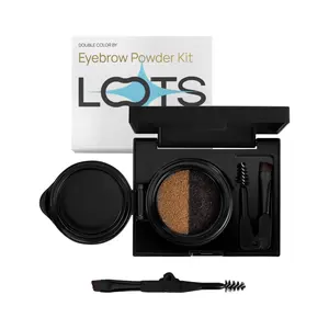 Eyebrow Powder Kit for Women – Dual Eyebrow Color Palette with Light New Loots Brown & Black Shades – Long-Lasting, Smudge-Proof Eye Brow Kit with Built-In Brush for Natural or Defined Brows