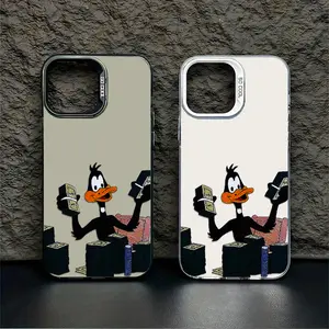 Chrome Daffy Duck Vibe The Coolest Case in Town Cool Colors Glowing in Sunlight iPhone 17 Pro Max 16 15 14 13 12 11 Pro Max Plus Screen Protector iPhone 16 Pro Max Curiosity Shockproof Soft Silicone Transparent Acrylic Protective Case L461