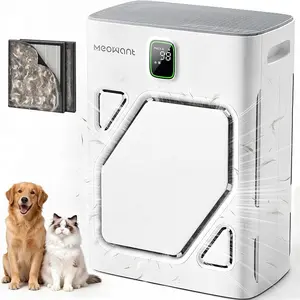 Air Purifier for Home Large Room 2600ft², H13 HEPA Filter, Double Air Intake, PM2.5 Air Quality Display, Auto Mode, Washable Pre-Filter, 2X-Purification For Pet Hair Dander Odor Dust, White