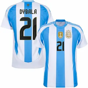 White And Blue Argentina Home Dybala 21 Jersey 2024-2025, Argentina White And Blue Dybala 21 Home Short Sleeve Soccer Shirt