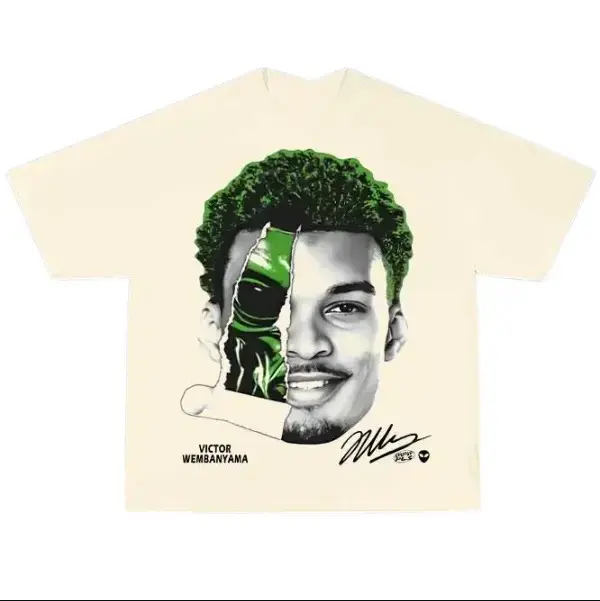 Youth and Adult Victor Wembanyama Split Face Art Futuristic Basketball Streetwear Shirt Rising Star Phenom Style