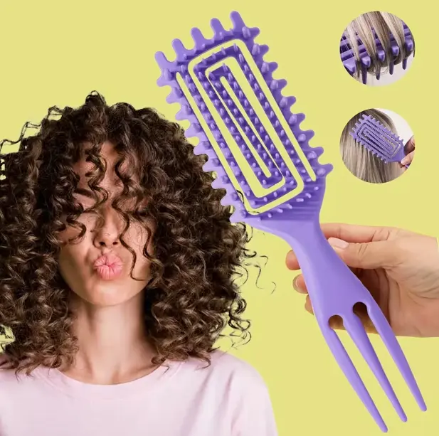 Curl Defining Styling Brush for Women, Edge Lifting Curly Hair Comb, Effortlessly Shape Curls & Reduce Frizz for Curly Hairstyles