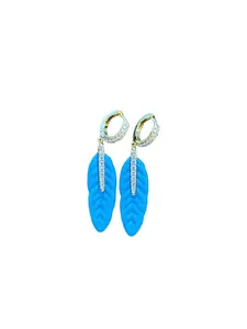 Protect Your Posse Pavé Feather Enamel Huggies