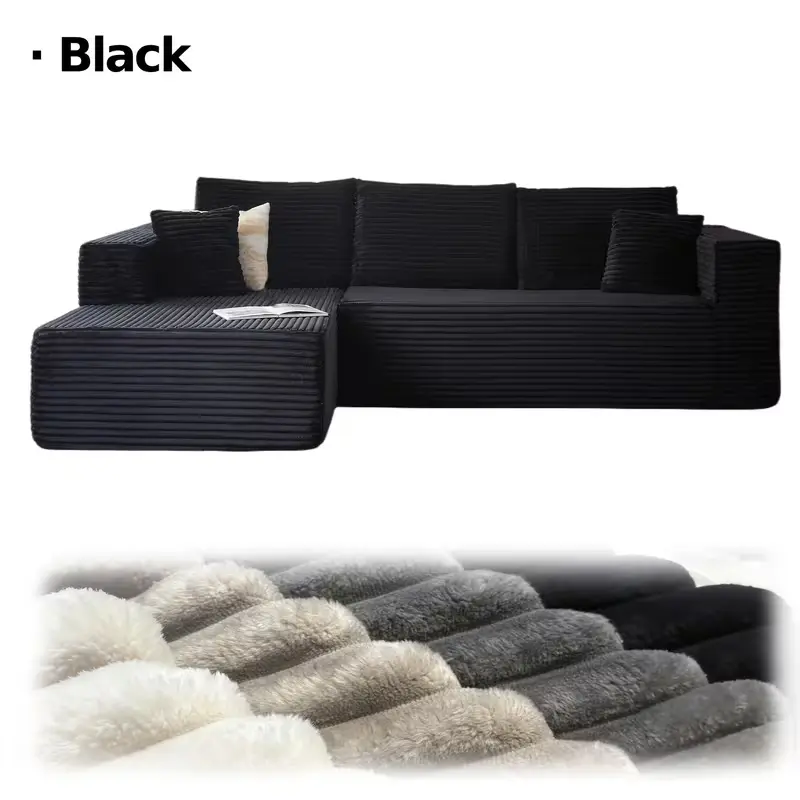 Black-left-facing Chaise