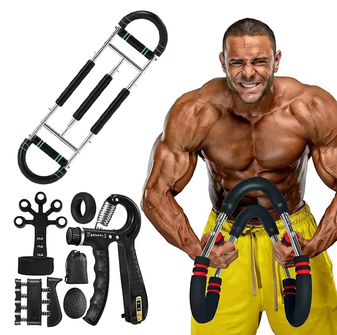 Twister Arm Trainer - Adjustable Stainless Steel Spring Resistance Workout Equipment, Multi-Functional Strength Training Machine with Hand Grip Strengthener for Men, Home Gym Exercise Equipment summerwins