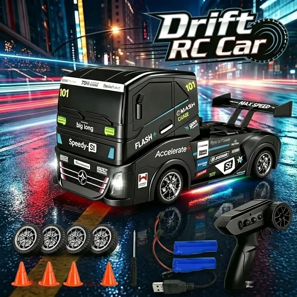 1:24 Scale 4WD Design Remote Control Drift Race Car, High-Speed Mini RC Drifter with Smooth Drifting Tires for Hobbyists, Daily Play