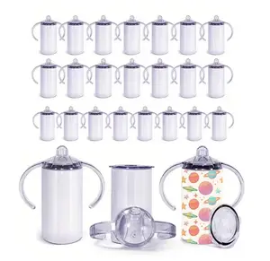 25-Pack 12oz Sublimation Insulated Straight Skinny Sippy Cup Tumbler with Straw,Customizable Design, DIY-Friendly Portable Kitchenware Drinkware, Festive Gifts