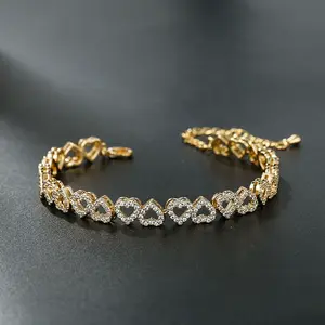 14K Gold Plated Heart Bracelets for Women Birthday Gift for Girlfriend