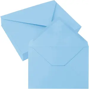 50 Pack 5x7 Blue A7 Self Seal Envelopes, 5.4x7.6 Letter Size for Wedding Invitation, Greeting Cards, Photos, Baby Shower, Graduation, Thank You Cards, Announcements
