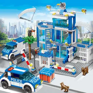 560pcs City Police Station Building Blocks Set, Boys DIY Car Figures Bricks Toys, Unisex Kids Toy, Perfect Birthday Gift, Building Block Sets