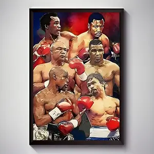 Boxing Legends Canvas Print Poster - Frameless Wall Art for Boxing Enthusiasts, Unique Creative Decor for Living Room, Bedroom, Office, Dining Area - Waterproof, Perfect Gift Idea, Wall Art Decor, Art Piece, Perfect for Room Decor