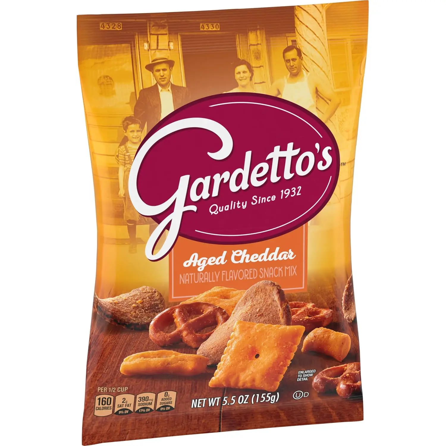 Gardetto's Aged Cheddar Savory Snack Mix - Crunchy, Crispy Chip-Infused Bite-Sized Snacks, 5.5 OZ, Flavor