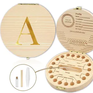 Wooden Teeth Storage Box, Tooth Collector Organizer, Baby Keepsake Memory Box, Unique Gift for New Parents & Kids