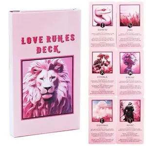 Love Rune Cards Set, Tarot Card Game, Divination Fortune Telling Board Game, Perfect for Beginners, Ideal Holiday Gift, 24 Cards Included