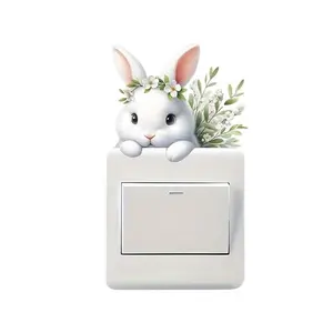 Easter Bunny Toilet Seat Sticker, Fun Home Decor Wall Sticker, Easy to Apply, Perfect for Festival Decoration, 1pc Flat Sticker