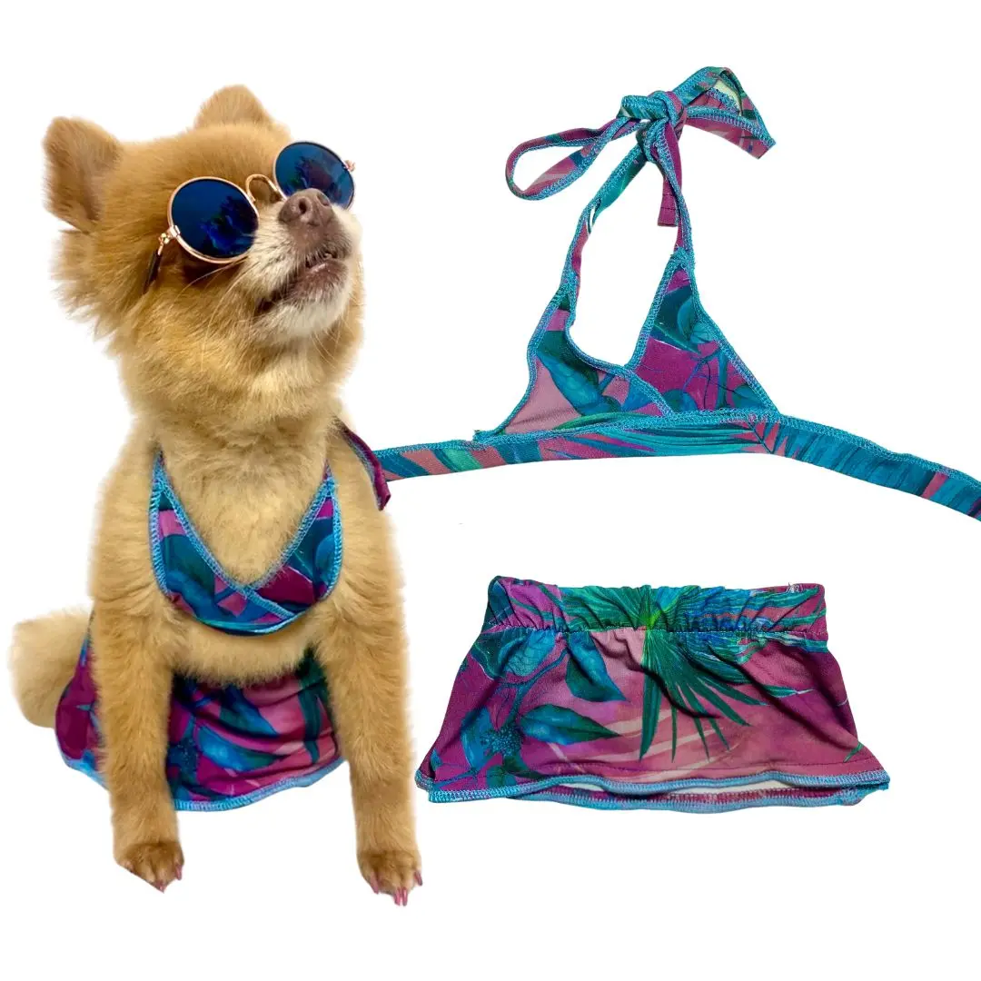 Hawaiian Dog Bikini Swimsuit Puppy Bathing Dress Pet Clothes