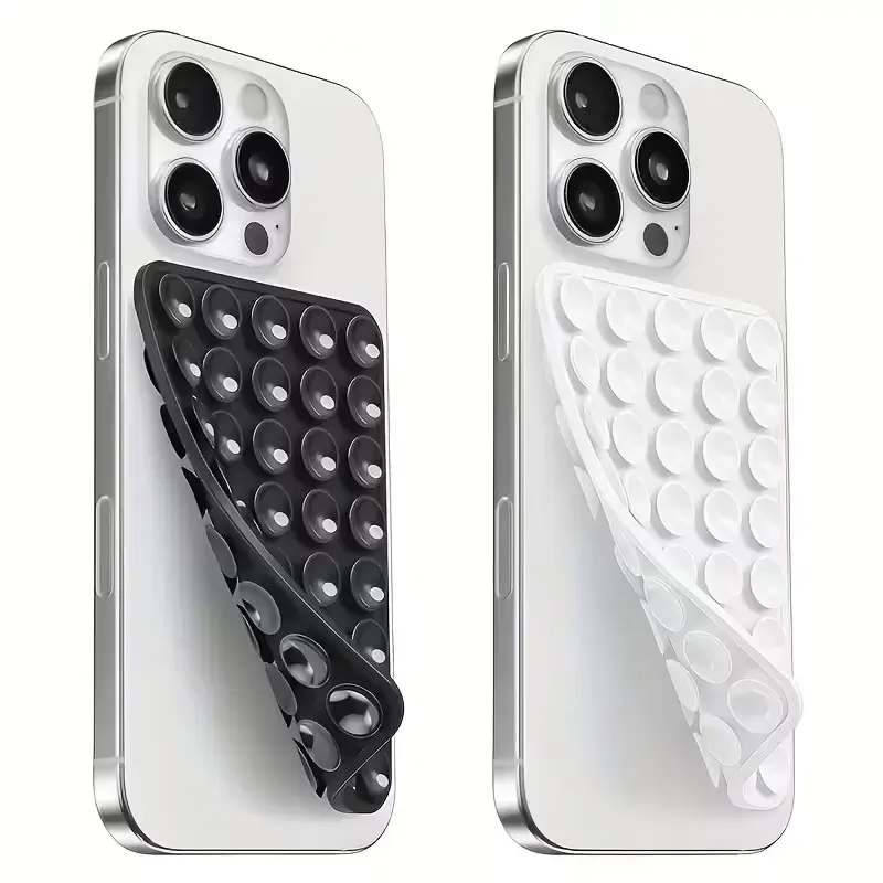 Silicone Suction Cup Phone Case Stand, compatible with iPhone and Android phones, suitable for glass, metal, and plastic surfaces. Hands-free strong suction mount ideal for video recording, selfies, and beach accessories. Phone accessory.