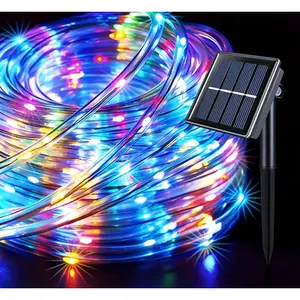 Fairy Solar Powered Outdoor Lights IP65 Waterproof 8 Color Changing Modes Bendable Wrap Anywhere String Lights for Garden Patio Landscape Christmas Halloween Wedding Birthday Party Decoration Durable Weatherproof Energy Efficient Stake Lights