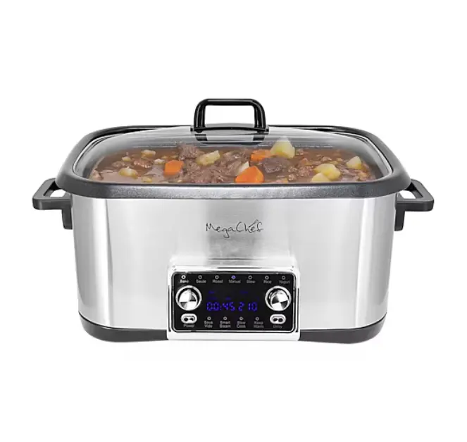MegaChef 12-In-1 Deluxe Multi 8 Qt Pressure Cooker, Versatile Family Cooker With Sous Vide, Nonstick Pot And Digital Controls, Easy To Use & Easy To Clean