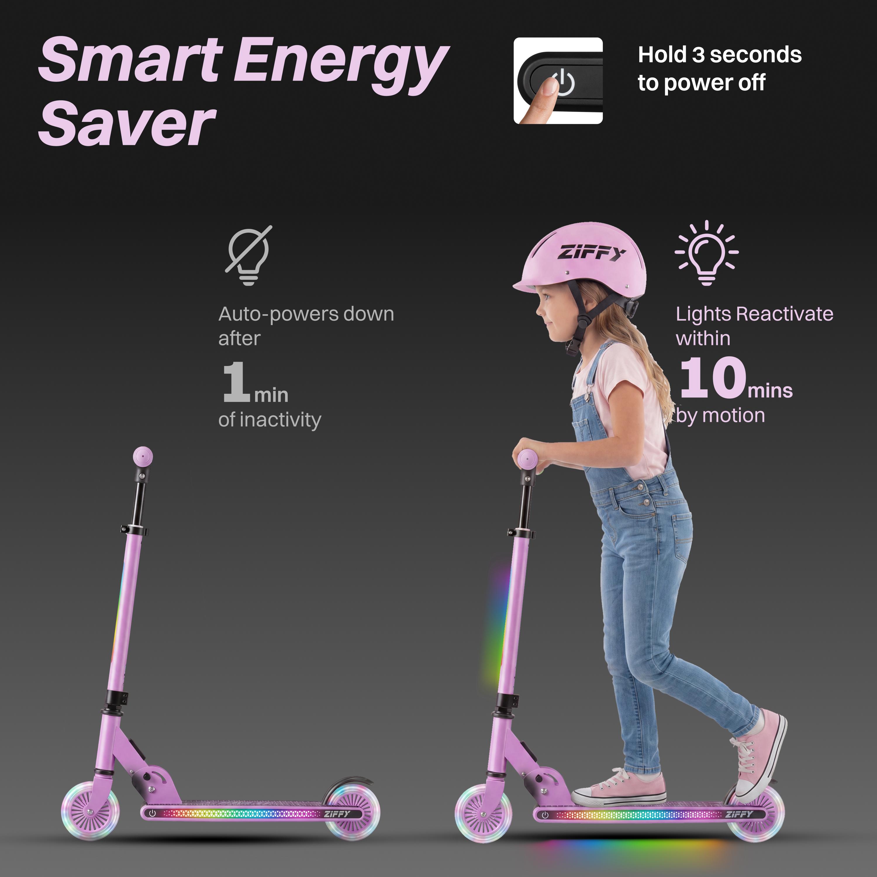 JOVA Light Up Scooter for Kids 3-12, 2 Wheel Foldable Kids Kick Scooter, 3 Adjustable Height, ABEC-7 Bearing with 4'' PU Wheels, Rear Foot Brake, Gift for Boys& Girls, Pink/green (Up to 110lb) JOVA Light Up Scooter for Kids 3-12, 2 Wheel Foldable Kids Kick Scooter, 3 Adjustable Height, ABEC-7 Bearing with 4'' PU Wheels, Rear Foot Brake, Gift for Boys& Girls, Pink/green (Up to 110lb)