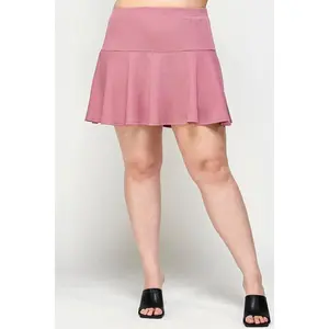 Plus Size, Solid Knit Skort