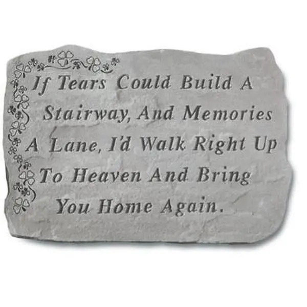 212 MAIN 18x13 in Weatherproof Wall Mount Memorial Sign, "If Tears Could Build A Stairway" with Shamrocks, Home Decor for Heaven-Themed Tributes, Outdoor Furniture Decor