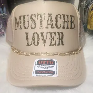 mustache lover trucker hat with chain trucker hat