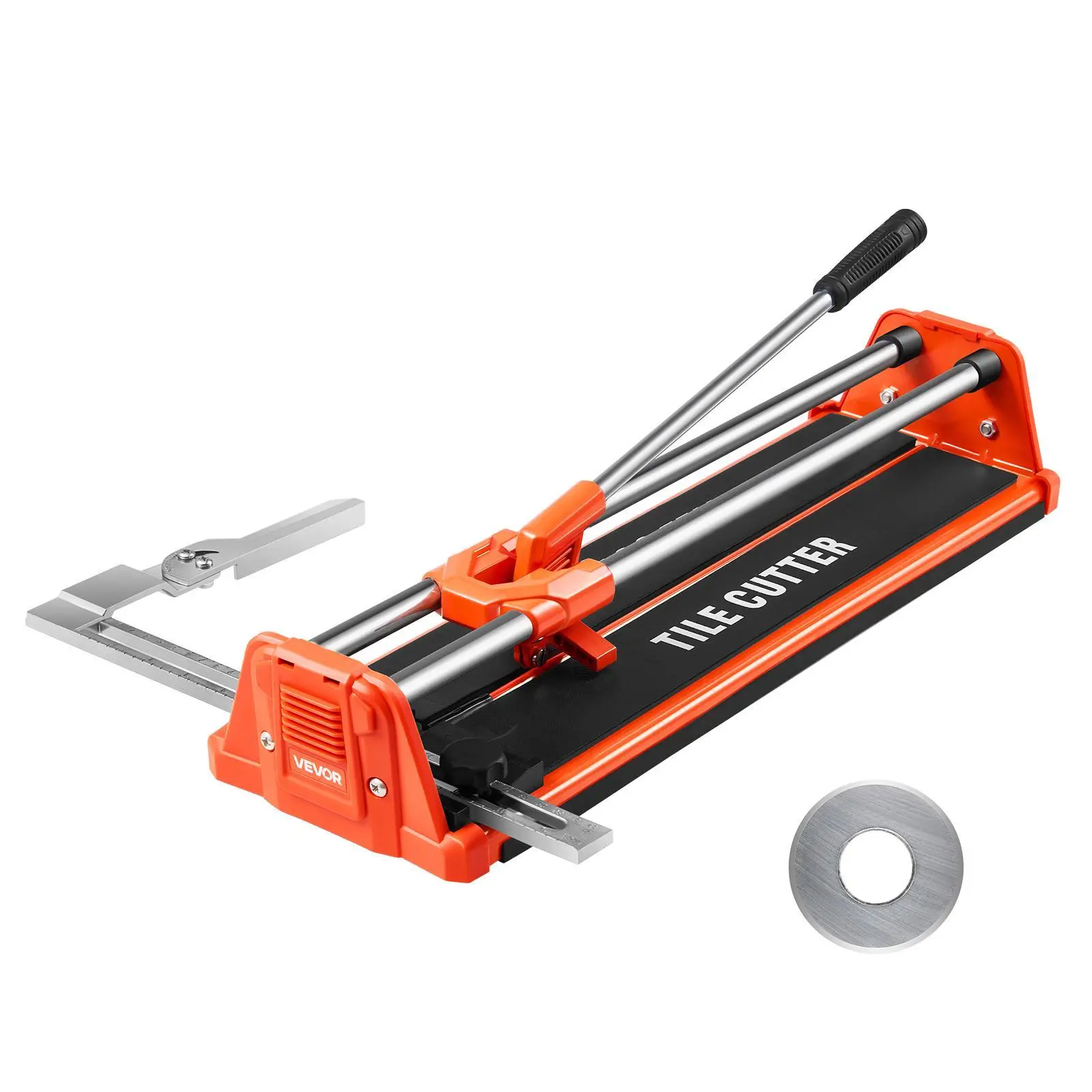 【SummerFinds】VEVOR 17-Inch High Precision Manual Tile Cutter Tools, Aluminum Base, Scale, Angle Rulers, Double Rails, Tungsten Carbide Wheel, Non-Slip Handle, Anti-Displacement Design, Pressure Rod for 0.5Inch / 12Mm Wall & Glazed Tiles, High Precision Cu