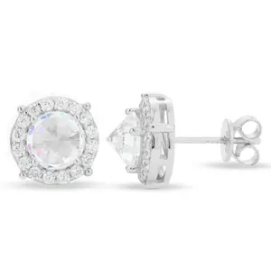 【#E579】UCCIYO Synthetic Moissanite Earrings For Women 925 Sterling Silver Stud Earring Men Hip Hop Jewelry Couple Gift