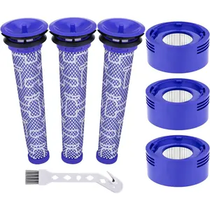 Vacuum Filter Replacement for  V7 V8 SV10  Absolute Stick Cordless Vac Cleaner, 3  & 3 Pre Filters, Compare to Part # 965661-01 & 967478-01