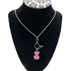 Wire letter initial necklace with bead