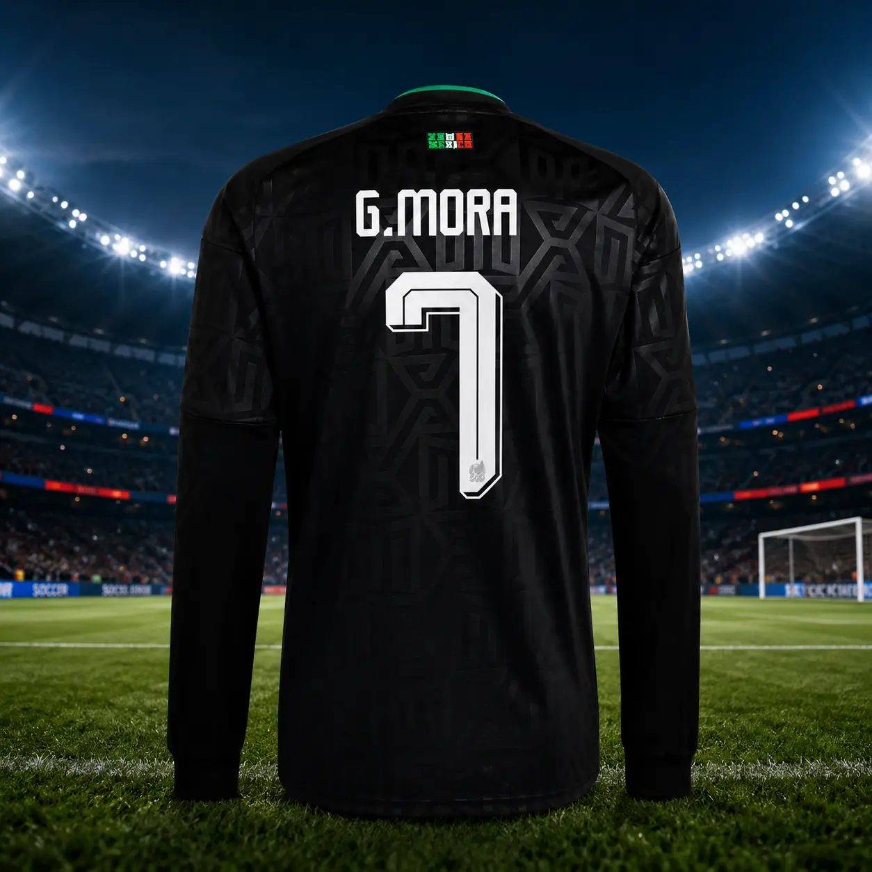 Gilberto Mora Mexico National Team  2026 Third Replica Long Sleeve Jersey - Black