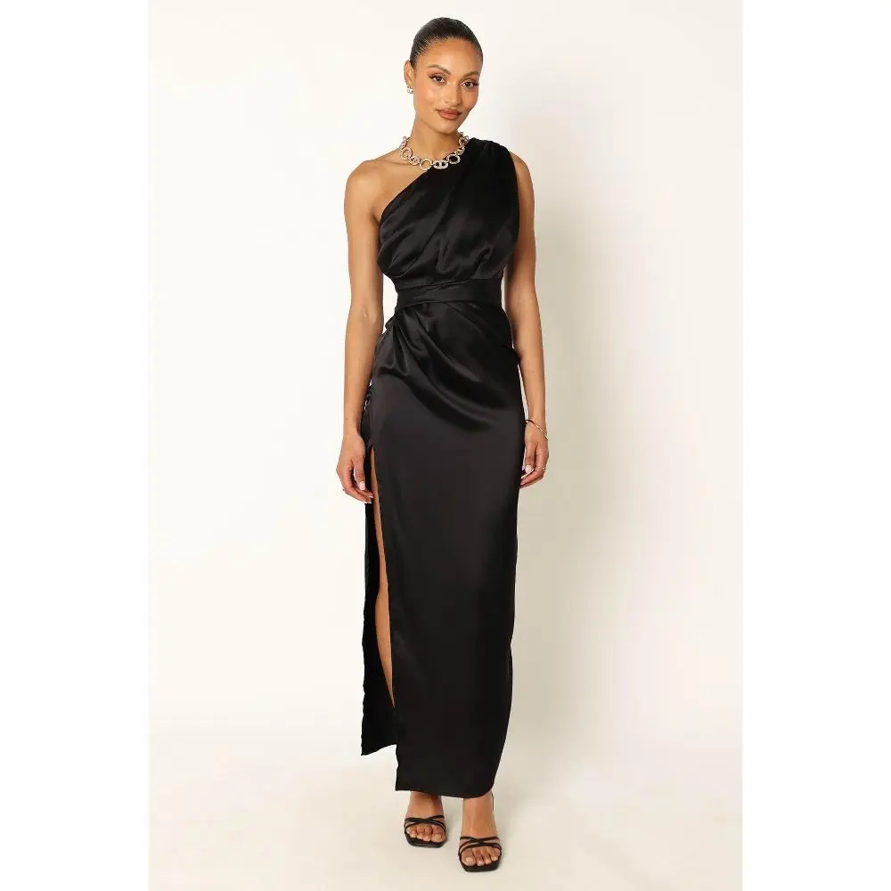 Petal and Pup Womens Nadia One Shoulder Maxi Dress - Black 10