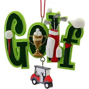 Kurt Adler Resin Ornament for Christmas Tree, Golf