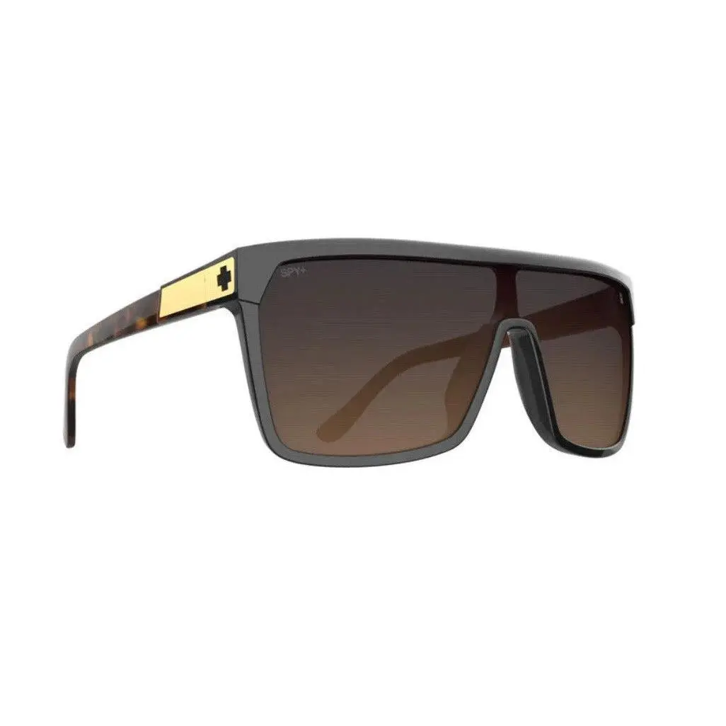 Spy Optic FLYNN Sunglasses - Black HONEY Tort / Happy Dark Brown FADE Lens
