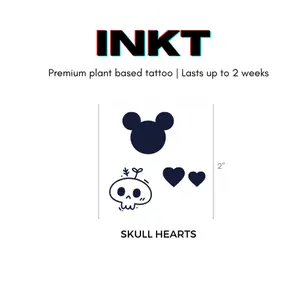 Mikey Tattoo Heart Tattoo Candy Skull Tattoo 2 Week Tattoo Semi permanent Tattoo Vegan Tattoo Minimalist Tattoo Cute Tattoo Skull Tattoo Festival Tattoo Gift Idea Glossy Color