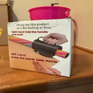 Party Wrapping Paper Cutting Tool Tube Holder Sliding Slicer, Birthday Wrapping Paper Roll Cutter W