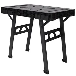 Foldable Work Bench Portable Workstation 1650LBS Capacity Black 23-3/4" x 33-1/2" x 31" for Garage Workshop & Home