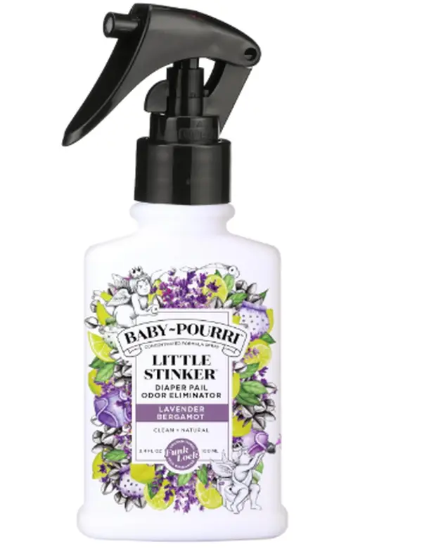 Baby-Pourri Little Stinker Diaper Pail Odor Freshener Spray, 3.4 Fl Oz - Lavender, Bergamot, Eucalyptus and Vanilla Bottle Fragrance Scent Aroma