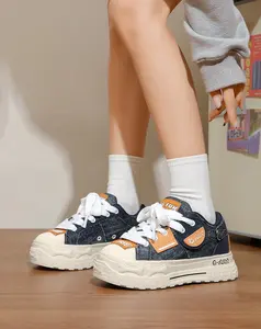 Q-AND 2026 Retro Denim Sneakers Soft Stylish Year Round Vintage Streetwear Vibe Comfortable Denim Canvas Casual Shoes Athletic Trainer