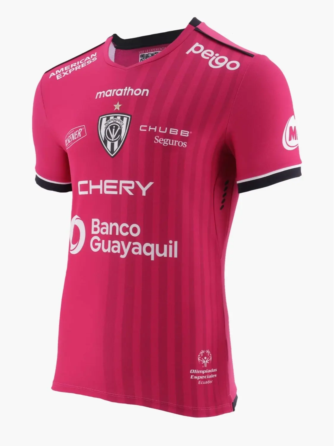 Independiente del Valle 2021 Away Jersey – Pink - Gray Stripes  Ecuado,soccer jersey,football jersey authentic, fan shirt, sports shirt, jersey vintage, special edition, match jersey, training wear.