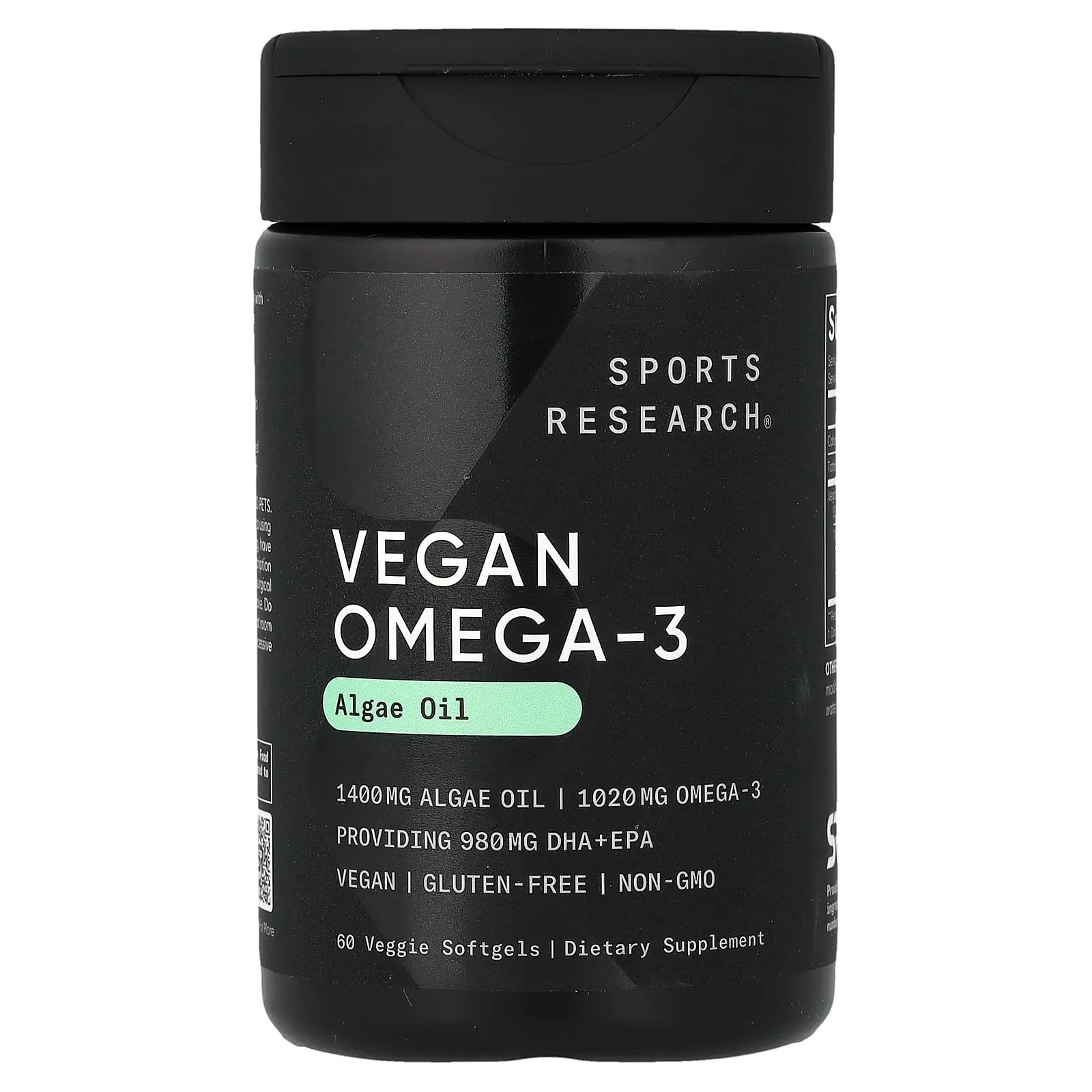Sports Research Vegan Omega-3, 60 Veggie Softgels Sports Research Vegan Omega-3, 60 Veggie Softgels