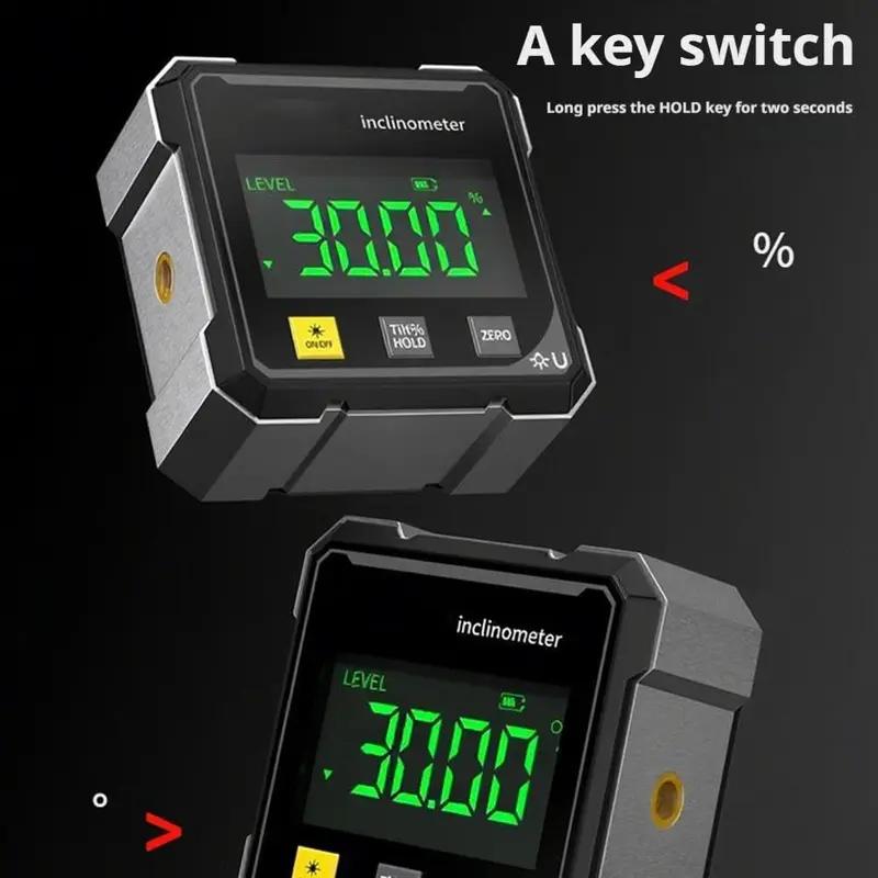 Magnetic Digital Angle Finder with Dual Laser Guide & 360° Magnetic Attachment Rechargeable Angle Meter for Woodworking Construction and Machinery Magnetic Digital Angle Finder with Dual Laser Guide & 360° Magnetic Attachment Rechargeable Angle Meter for Woodworking Construction and Machinery