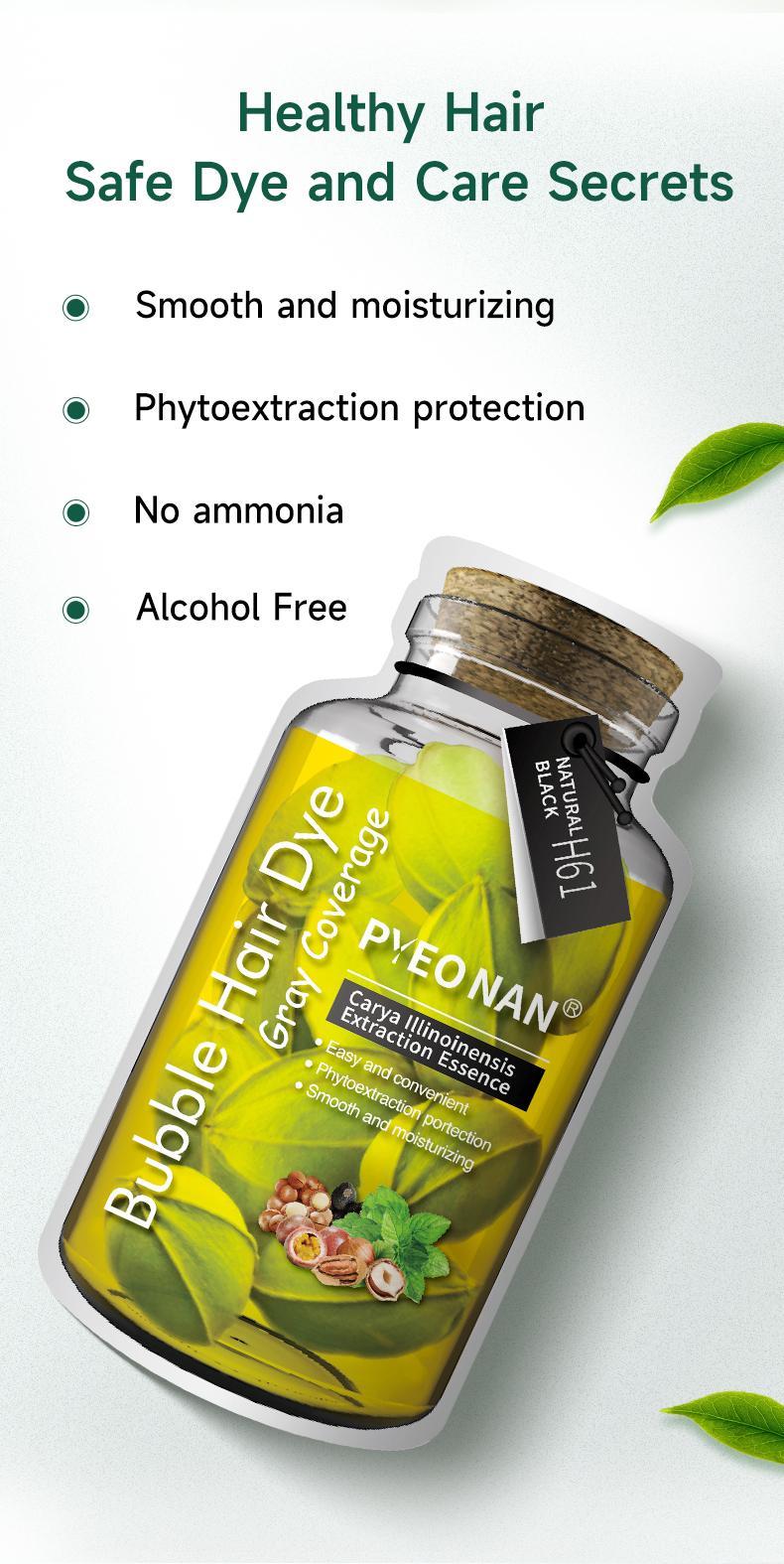 PYEONAN Unisex Bubble Hair Dye, Black or Dark Brown with Herbal Ingredients, No Bleaching, Ammonia-Free, 10 Bags Hair Color 5.6 Oz./160g Haircare Coloring, Springtok PYEONAN Unisex Bubble Hair Dye, Black or Dark Brown with Herbal Ingredients, No Bleaching, Ammonia-Free, 10 Bags Hair Color 5.6 Oz./160g Haircare Coloring, Springtok