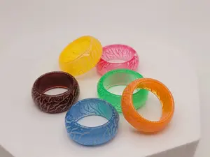 New Fashion Colorful Luminous Resin Ring Women Men Fluorescent Glowing Rings